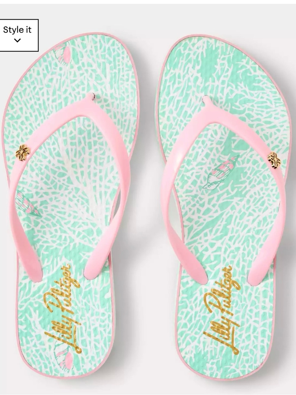Lilly Pulitzer Pool Flip Flops – Sugar Town Morning – NWT – Size 7/8